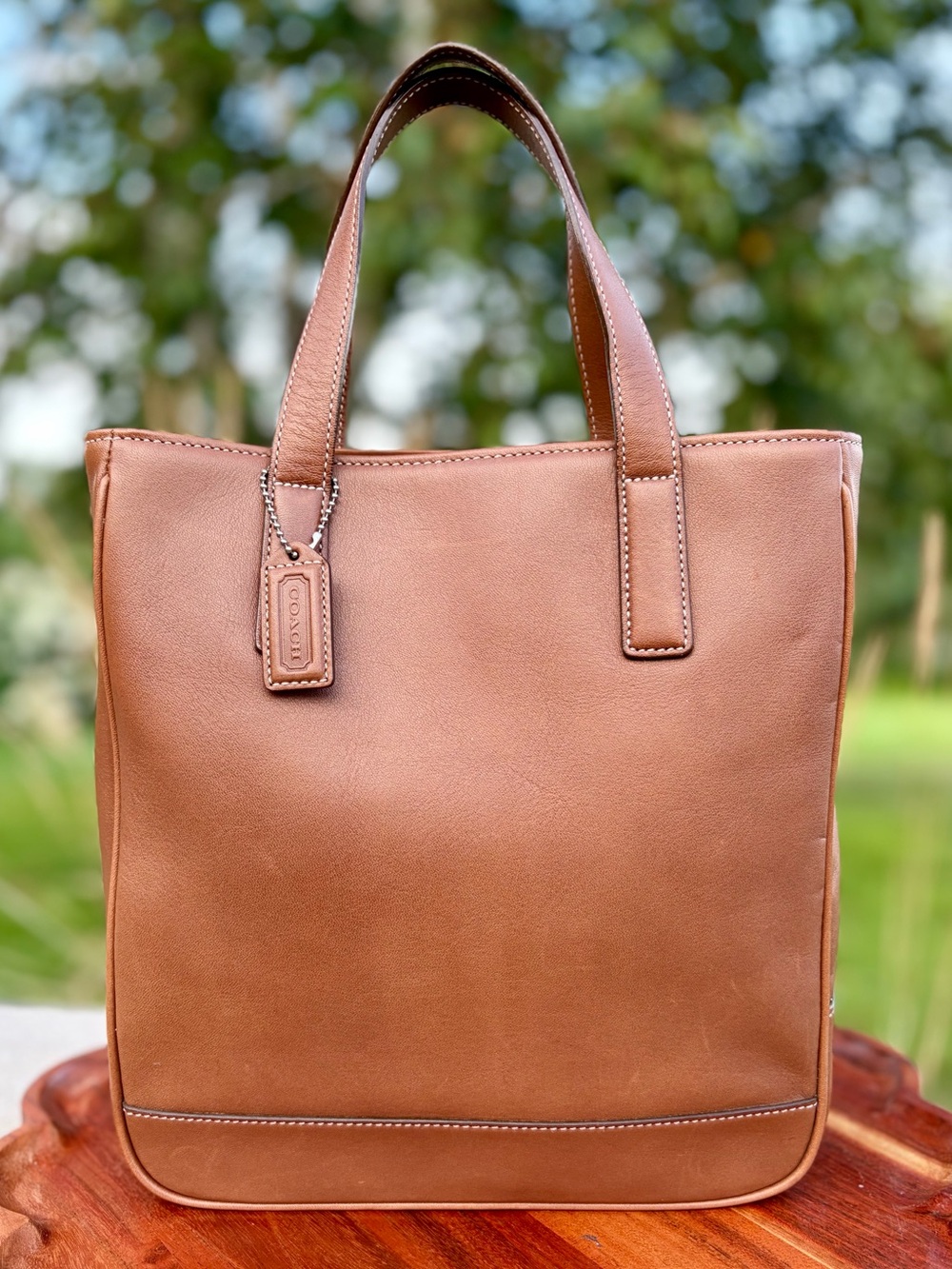 Vintage COACH Hampton’s Lunch Tote British Tan Leather 7787